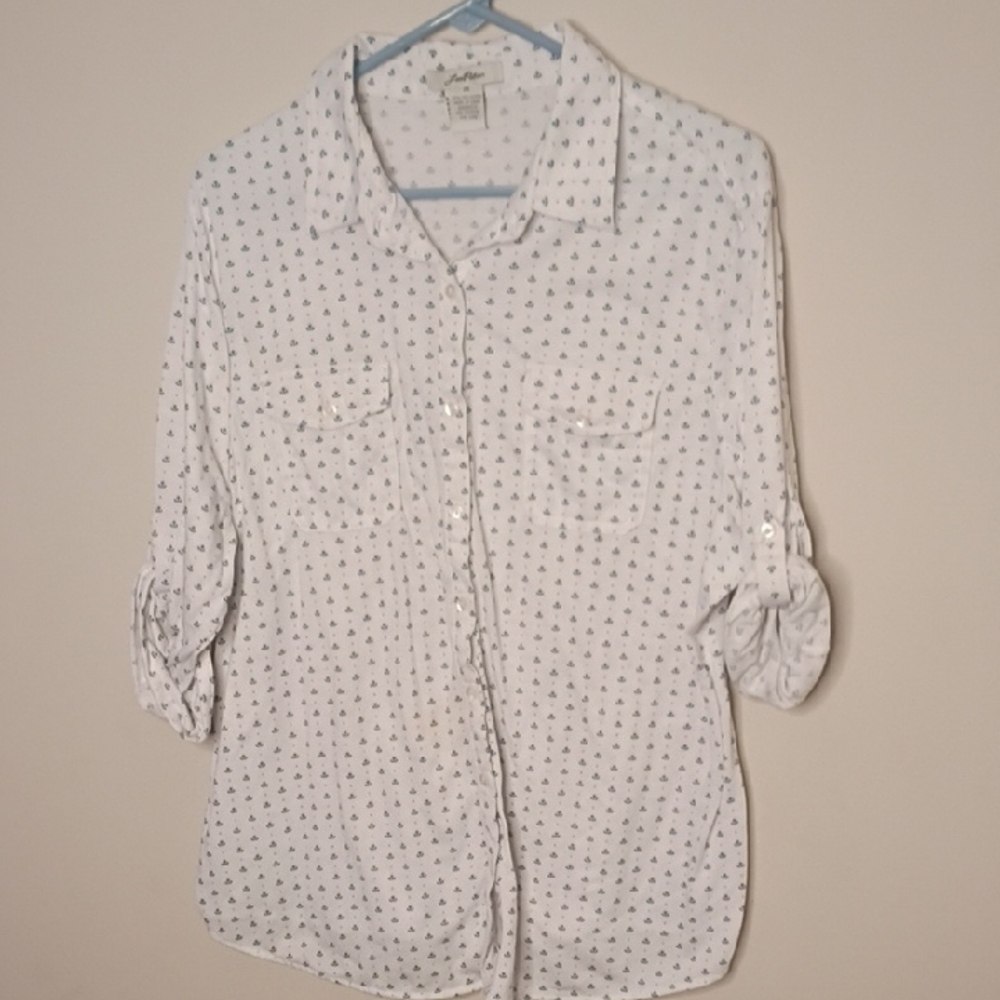 White Patterned Women's Blouse